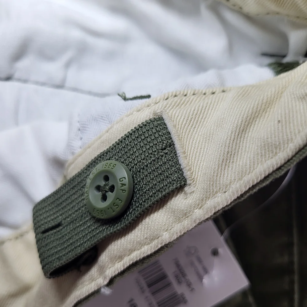 NWT GAP Boy's Pants Olive Military Green Cotton Preppy Gorpcore.